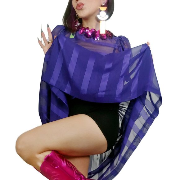 Vintage 1980s Purple Whimsigoth Dress - Picture 2 of 7